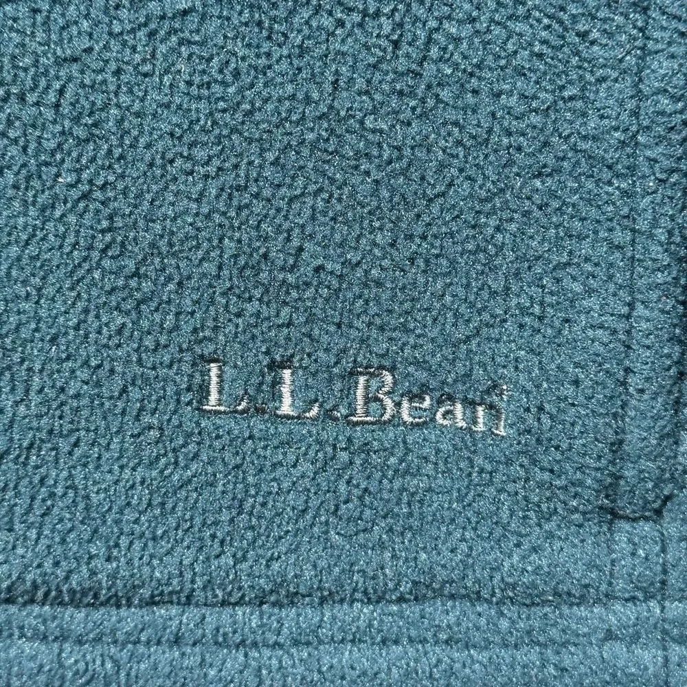 LL Bean Womens Medium Regular Fleece Jacket Teal Green Full Zip Outdoor Warm EUC